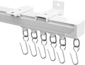 Ceiling Curtain Tracks,Curtain Track Wall Mount,Track Curtains Rod Ceilings Mount Heavy Duty Ceiling Tracks for Curtains Room Divider Rod with Hooks,White 3-12ft