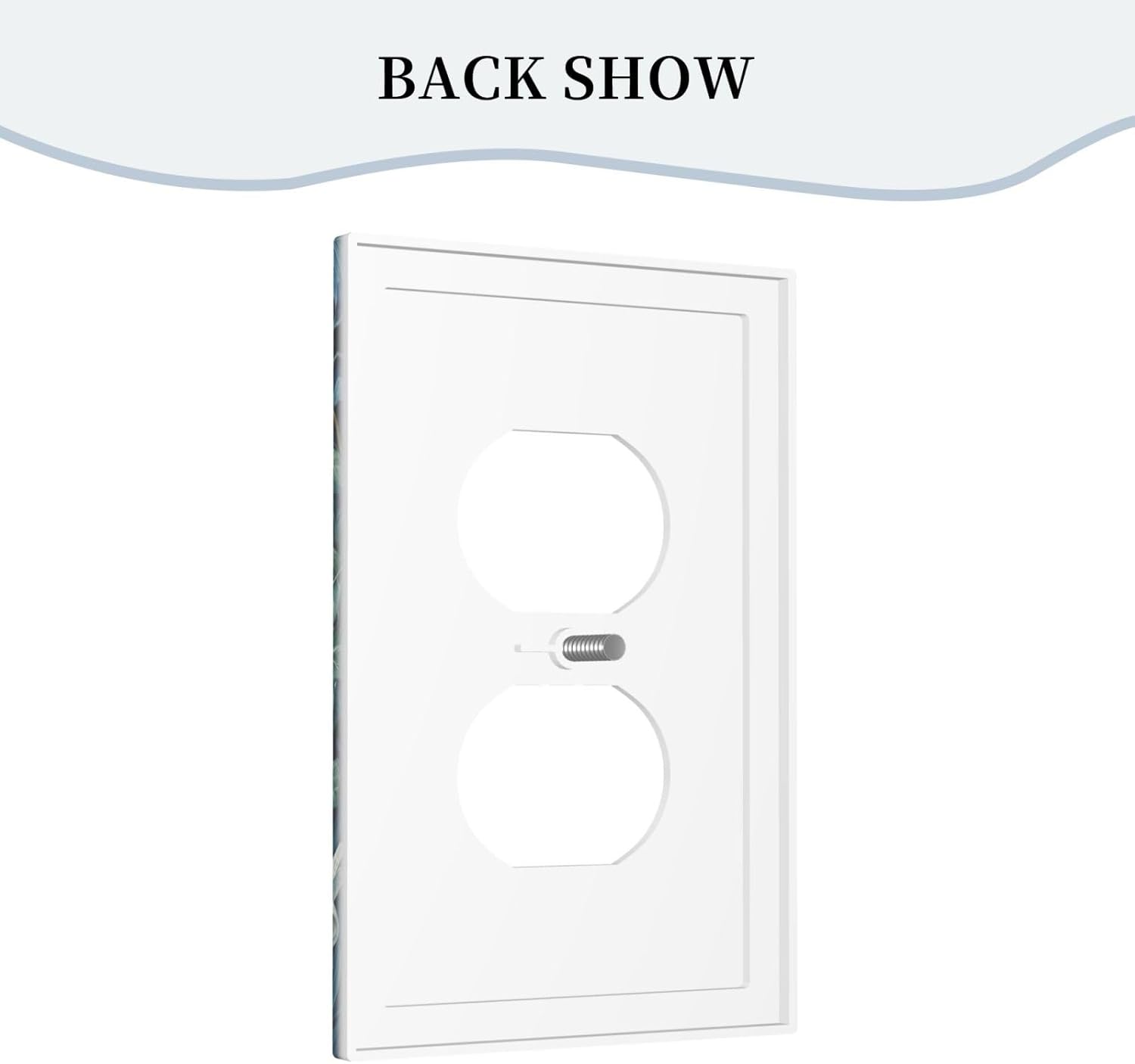 White Flowers Green Leaves Light Switch Cover 1 Gang Outlet Plate Single Duplex Wall Plate Covers Decorative Switchplate Covers Electrical Faceplate for Home Decor