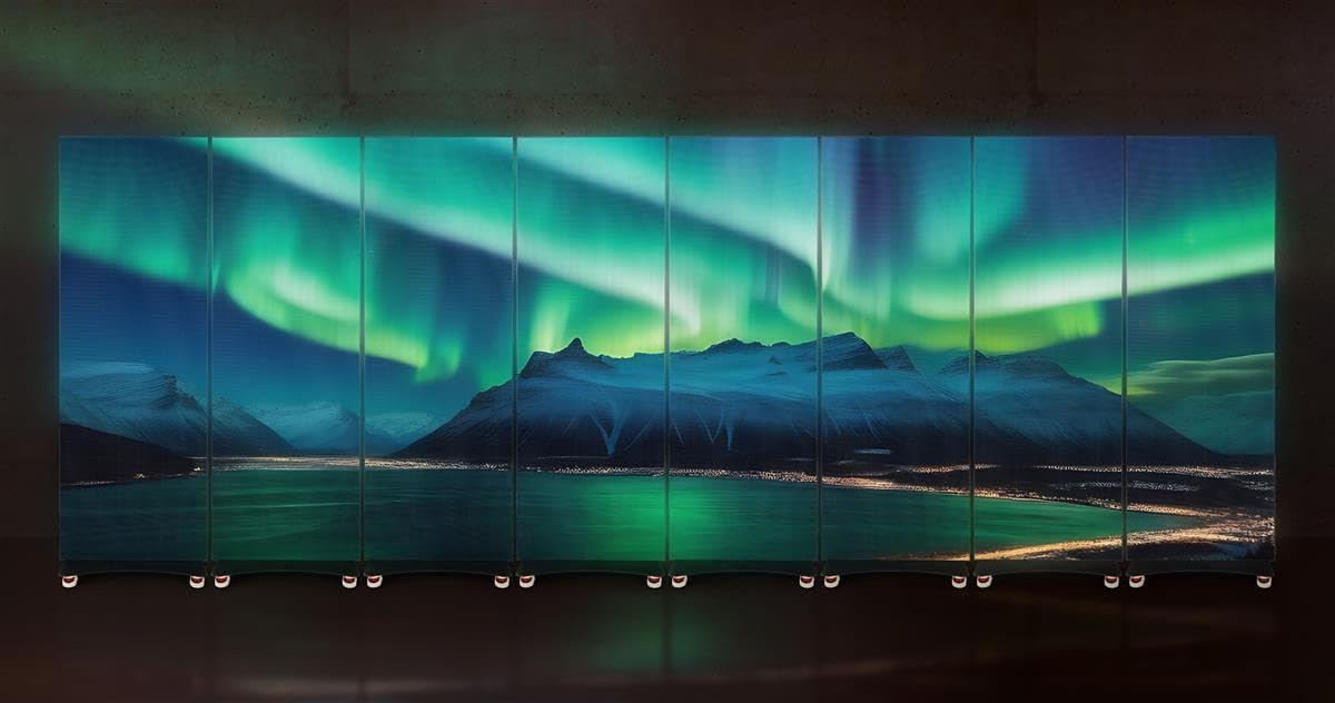 Displays2go 80" LED Poster Display, Extended Screen Compatibility, Wheels