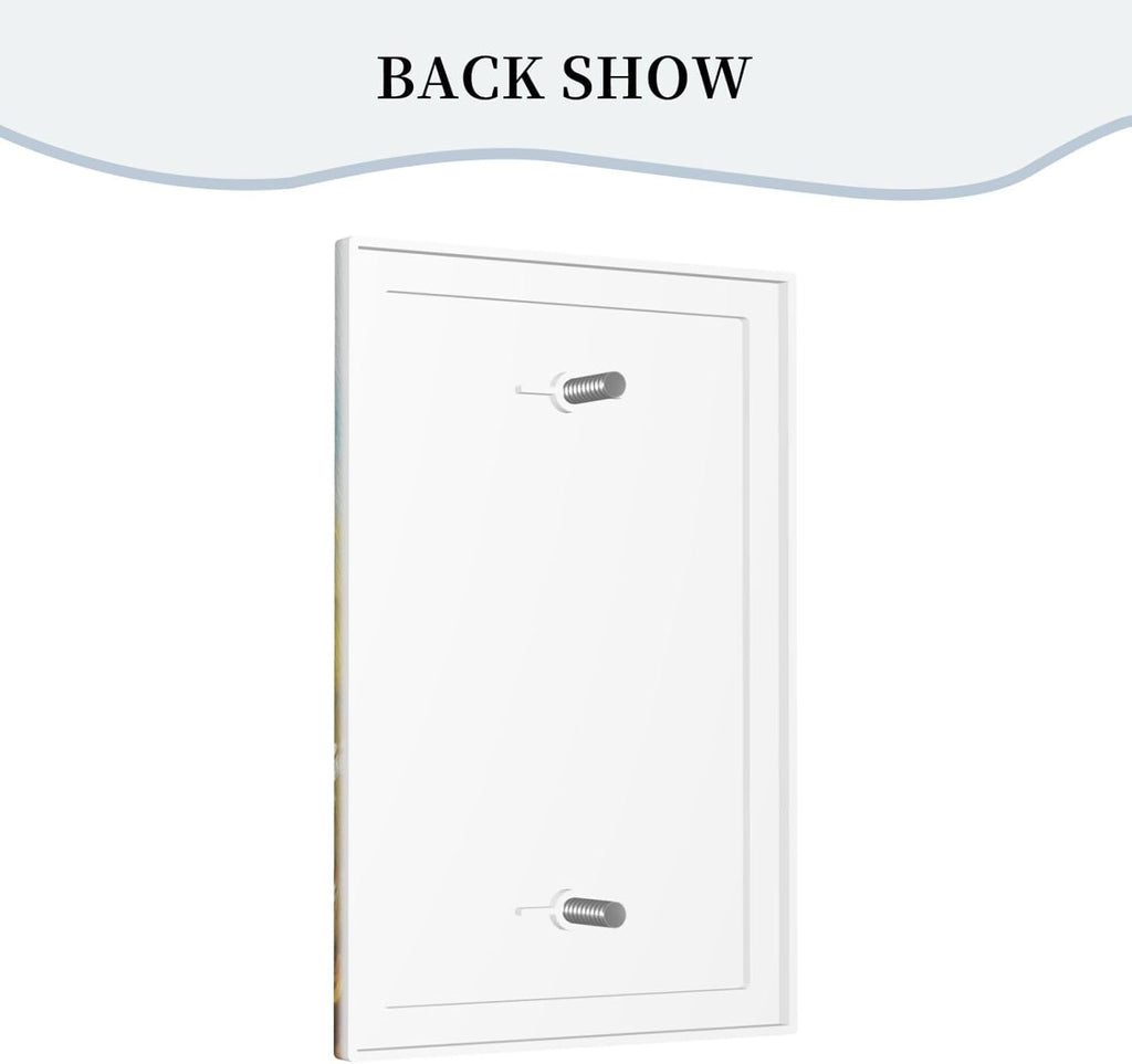 Decorative Light Switch Plate Covers White Daisy Flowers Floral Oil Painting 1 Gang No Device Single Blank Outlet Covers Wall Plate Light Switch Cover Plate for Bedroom Home Decor