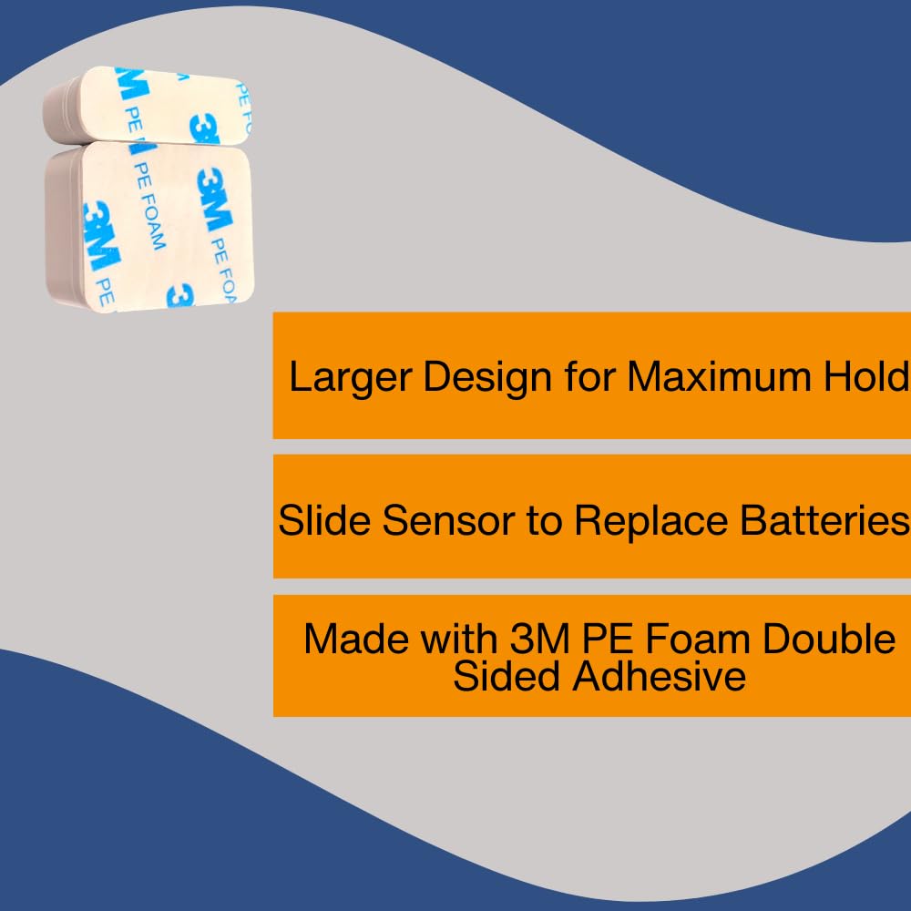 Simplisafe Entry Sensor Adhesive | Mounting Tape for Simplisafe Door, Entry, and Contact Sensor | Easy Mount, No Cutting, Peel and Stick (5 Pack Sensor + 5 Magnet Side)