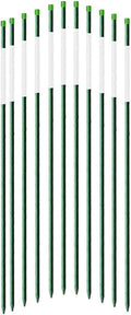 Fibermarker 20 Pack 48 Inch Reflective Driveway Markers Driveway Poles for Easy Visibility at Night, 5/16 Inch Diameter Dark Green