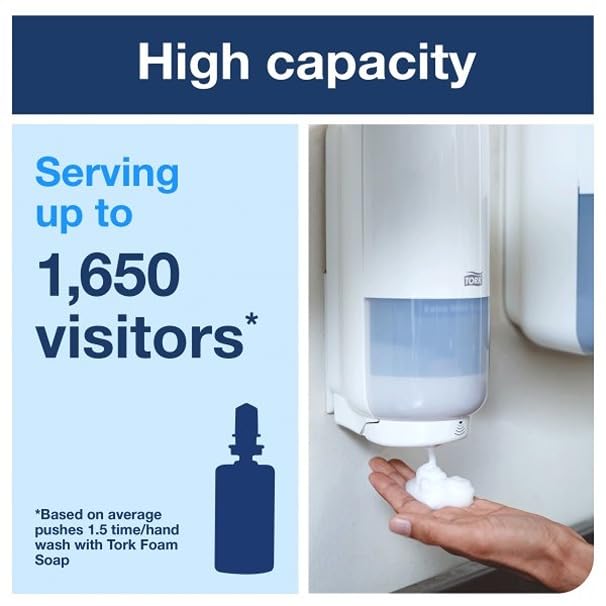 Tork Intuition Sensor Skincare Dispenser White S4, for Hand Soap and Hand Sanitizer, Elevation Range, 571601