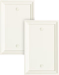 2-Pack Blank Outlet Cover Wall Plate, Natural Material Switch Plates Outlet Covers, Light Almond Decorative Wall Plates for Electrical Outlets