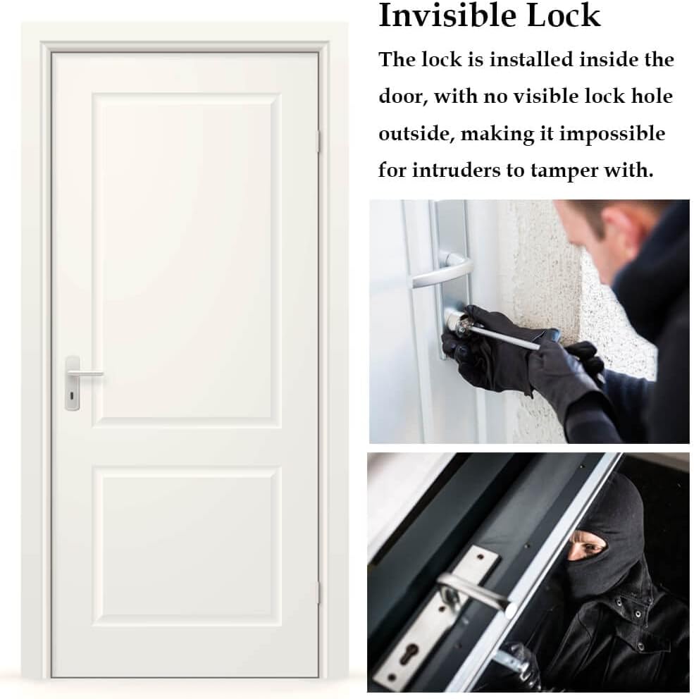 Electronic Deadbolt, Remote Control Anti-Theft Home Security Keyless Smart Hidden Door Lock with 4 Remote Controls