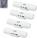 Rechargeable Smart LED Motion Sensor Ambient Light, Punch-Free Smart Sensor Magnetic Rechargeable LED Lights, Color Changing Motion Sensor Light for Stairs, Wardrobe, Cabinet (4, White-RGB 7colors)