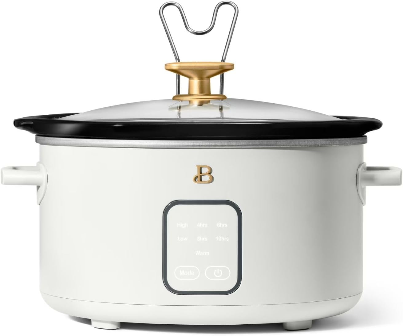 Beautiful 4-Qt Digital Slow Cooker with Smart Touch Screen, Removable Pot, Timer Presets, Ideal for Small Families