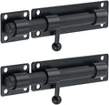 Alise 2 pcs Barrel Bolt Latch,Padlock-Style Slide Bolt Latch, 6 inch Heavy Duty SUS304 Stainless Steel Slide Lock for Wooden Fence,Barn Door,Interior or Outdoor DoorMatte Black