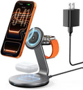 3 in 1 Charging Station for Apple Compatible with Magsafe Charger Stand for iPhone 17 16 15 14 13 12 Wireless Charging Station for AirPods Wireless Charger for iWatch Series
