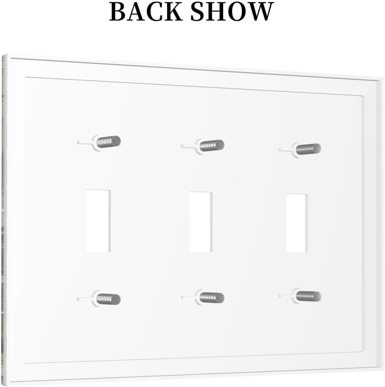 Decorative Switch Plates Vintage Rustic Floral White Daisy Flower Oil Painting Style 3 Gang Wall Plate Triple Toggle Light Switch Cover Faceplate Electrical Wall Panels for Home Farmhouse
