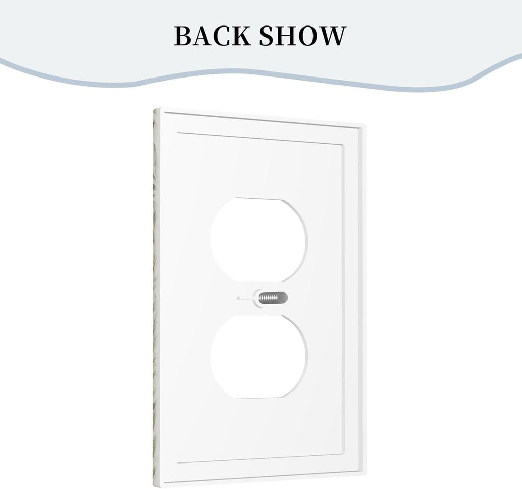 Decorative Outlet Covers Vintage Morris Willow Leaf Green Leaves 1 Gang Wall Plate Receptacle Duplex Light Switch Cover Plate Single Dual Plug Covers Electrical Switchplate Faceplate