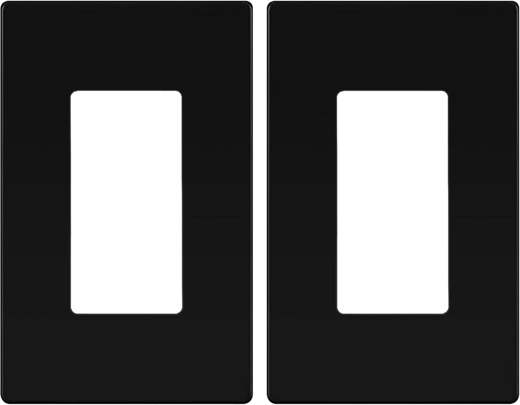 LIDER Matte Finish Decorator Switch Cover, Screwless Wall Plate, Mid-Size 1-Gang 4.88" x 3.11", Unbreakable Polycarbonate Thermoplastic, UL Listed, LSWP-31M-BK2P, Black, 2 Pack