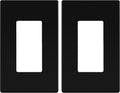 LIDER Matte Finish Decorator Switch Cover, Screwless Wall Plate, Mid-Size 1-Gang 4.88" x 3.11", Unbreakable Polycarbonate Thermoplastic, UL Listed, LSWP-31M-BK2P, Black, 2 Pack