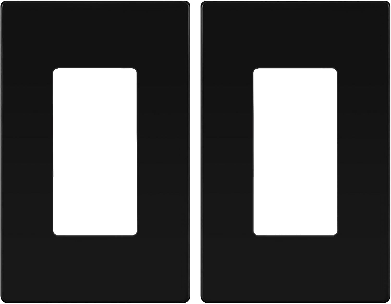 LIDER Matte Finish Decorator Switch Cover, Screwless Wall Plate, Mid-Size 1-Gang 4.88" x 3.11", Unbreakable Polycarbonate Thermoplastic, UL Listed, LSWP-31M-BK2P, Black, 2 Pack