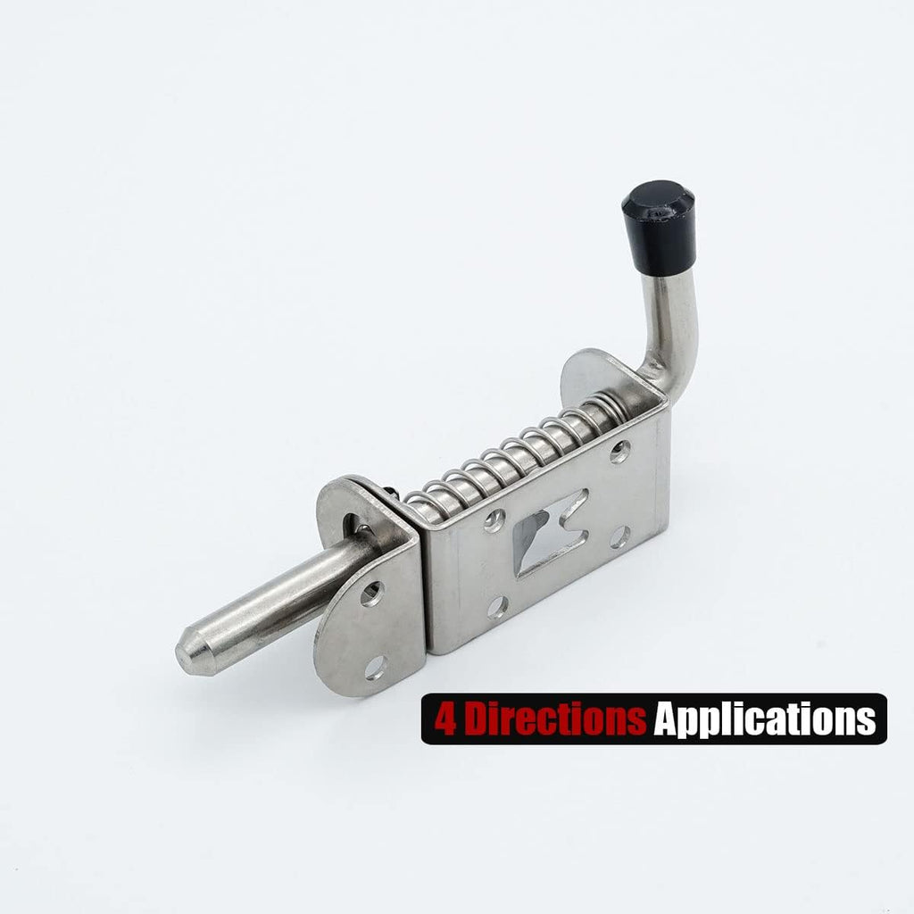 JQK Spring Loaded Latch Pin, 304 Stainless Steel Barrel Bolt Thickened 2mm Door Lock, 5 Inch Brushed Finished, HSB300
