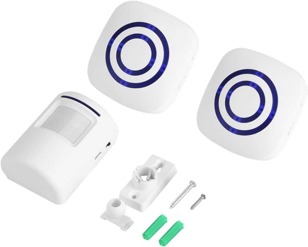 SUNGOOYUE Infrared Sensor Motion Detector Entry Door Bell Alarm with Transmitter & Receiver for Home Office Security White (One for two US regulations), SUNGOOYUEbg0m6u7yvh-02