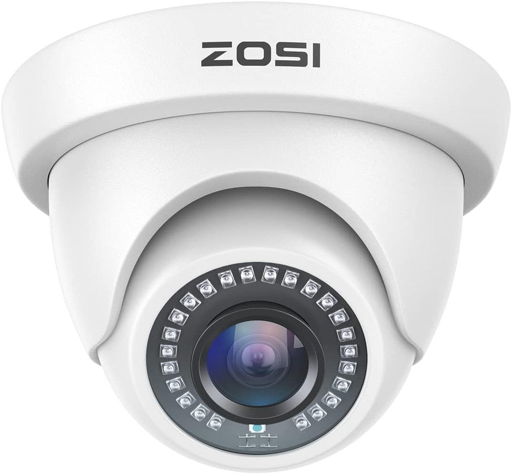 ZOSI 2MP HD Hybrid 4-in-1 Security Camera, 1080P 1920TVL Indoor Outdoor CCTV Dome Camera, 80ft Night Vision, IP66 Weatherproof, Compatible with HD-TVI, AHD, CVI and CVBS/960H Analog DVR Systems