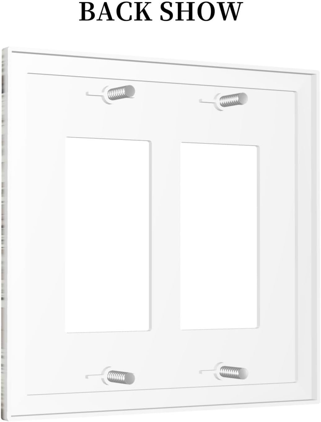 White Poppies Floral Modern Grey Peonies Flowers Decorative Outlet Covers 2 Gang Double GFCI Rocker Light Switch Cover Plate Electrical Wall Panels for Bedroom Bathroom Decor