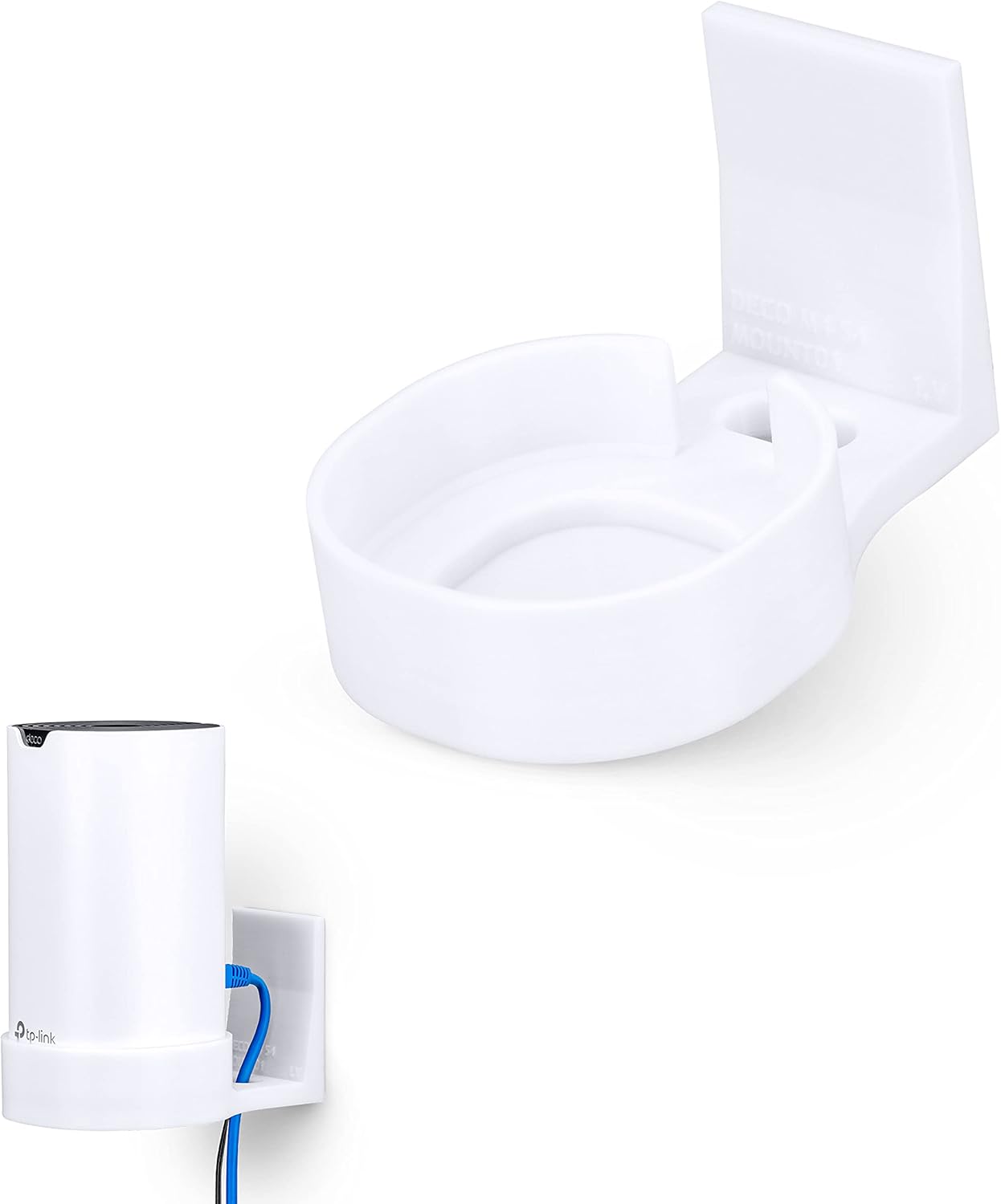Adhesive Deco M4 & S4 Wall Mount Holder suitible for TP-Link WiFi Mesh, Strong VHB Tape Bracket, No Screws, Drilling & No Tools Needed, Easy to Install, White by Brainwavz (Single)