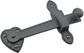 Renovators Supply Manufacturing Black Wrought Iron Gate Flip Latch Decorative Antique Heart Style Medium to Light Duty 4" Tall Flip Door Locks Rust Resistant Latches with Hardware