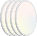 Hlite 4pack 12 inch Flush Mount LED Ceiling Light Fixture,24W 2400LM Super Slim Light Fixtures Ceiling Mount 3000K/4000K/5000K 3CCT Selectable,Light Fixtures for Kitchen,Bedroom(White)