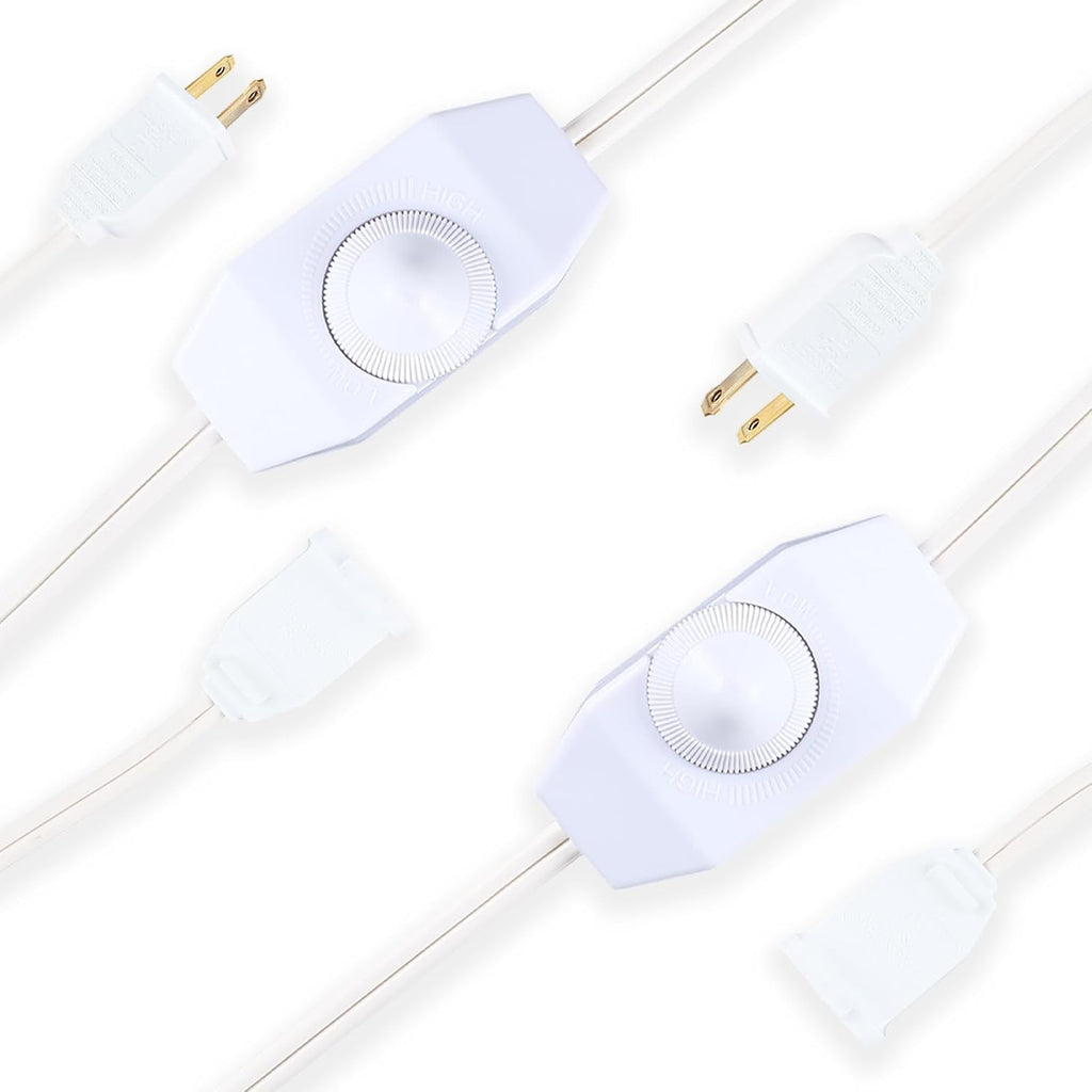 4PCS Lamp Dimmer Switch Extension Cord Plug in Dimmer,Rotary Control for 150 Watt Dimmable Lights,Christmas Village Houses Lights Cord,Salt Light,6 ft Cord