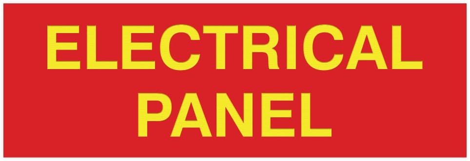 All Quality Basic Electrical Panel Sign - Fire Regulation Safety Compliance Sign - Red/Yellow - Small (1 Pack)