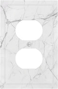 Outlet Covers White Grey Abstract Modern Marble 1 Gang Duplex Light Switch Cover Decorative Switch Plates Electrical Receptacle Faceplate Wall Plate for Bathroom Kitchen Decor