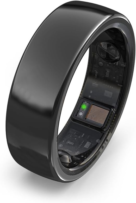 aaboRing Smart Ring, Men, Women, Track Heart Rate, Fitness, Activity, Sleep Stress Monitoring, Step Count, Up to 7 Days of Battery Life, Titanium, No App Subscription, Black 11
