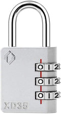 XD35 Combination Lock, 3-Digit Padlock for School Gym Sports LockerLock, Fence, Toolbox, Case, Hasp Storage (1-Pack, Gray)