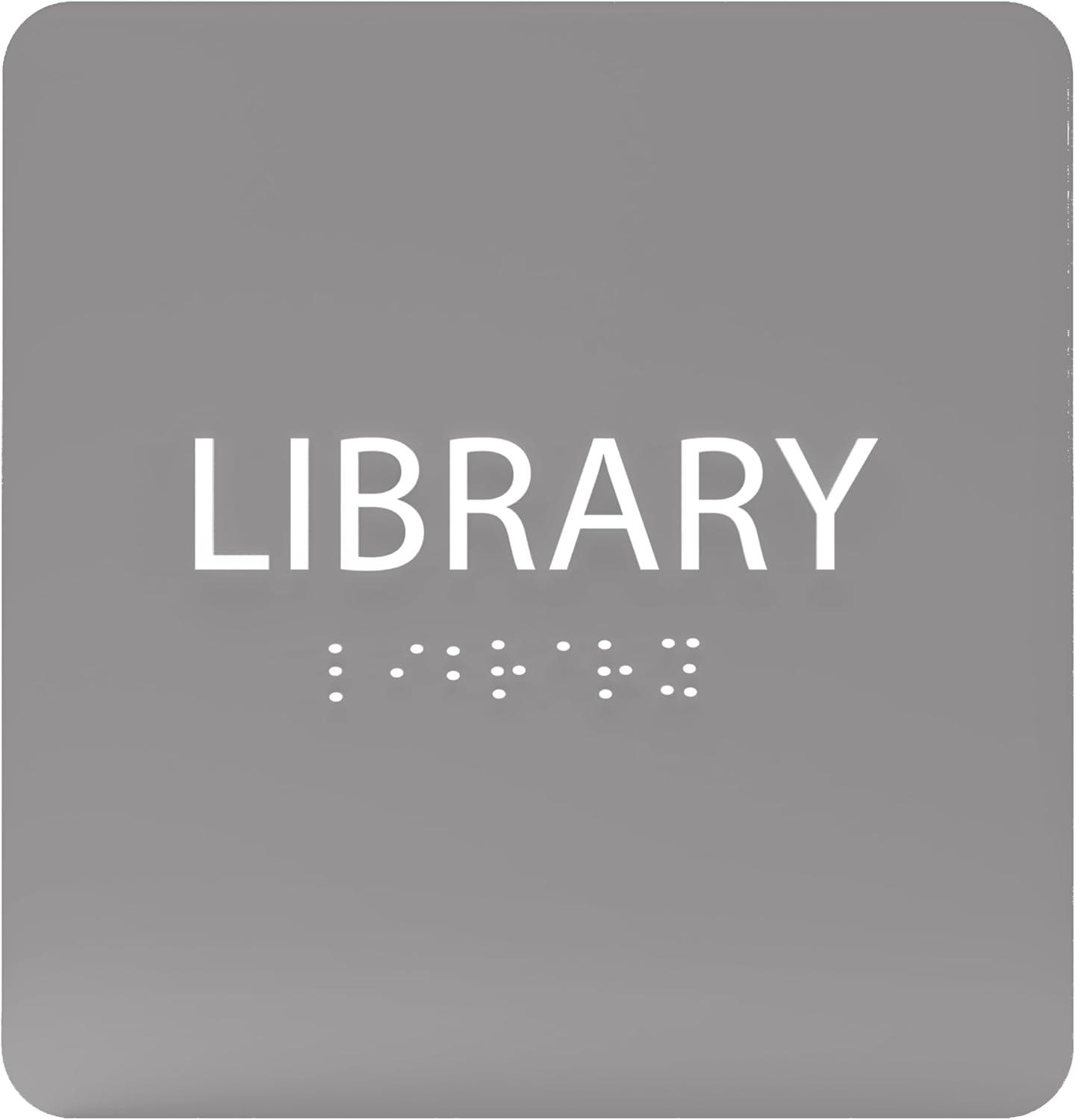 6" X6" Library Sign - ADA Compliant Tactile Graphics Grade 2 Braille Text Acrylic Wall Sign - Quiet zone, Information Convey, Group Study Room Door Signs for Office, School, Home