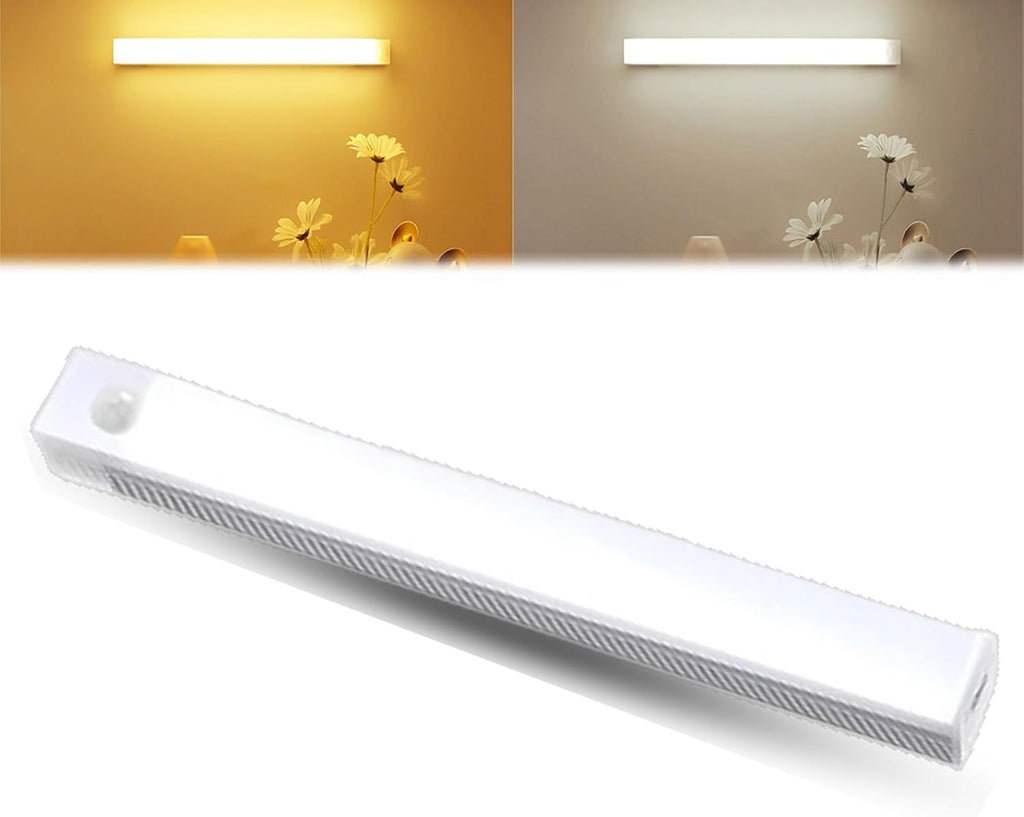 Punch-Free Smart Sensor Magnetic Rechargeable Led Lights, Sensor Magnetic Rechargeable Led Lights, Under Cabinet Lights, for Stairs,Wardrobe,Cabinet (White Light, 10cm/3.9in)