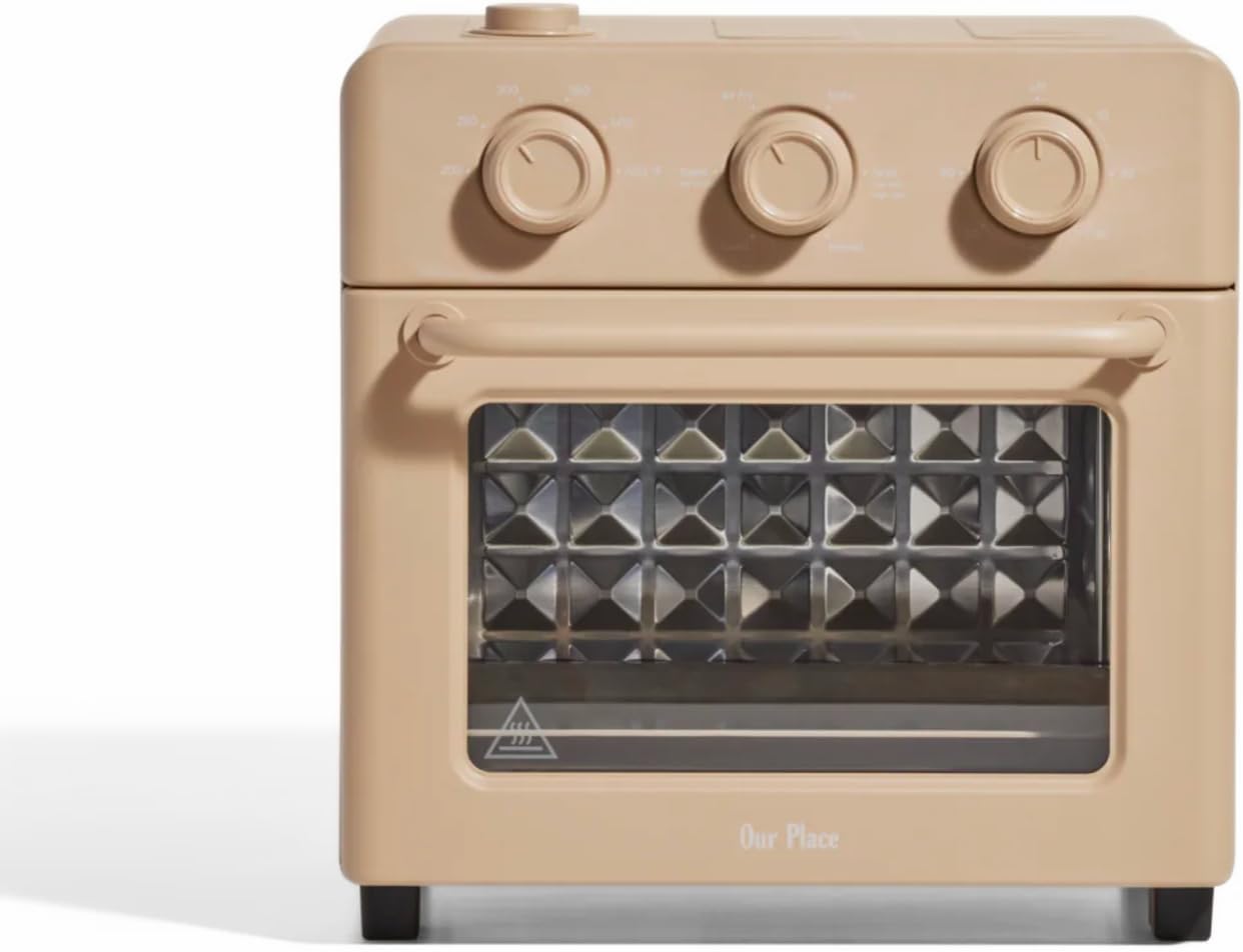 Our Place Wonder Oven | 6-in-1 Stainless Steel Air Fryer Toaster Oven Combo with Basket, Rack, Pan & Tray | Compact 13 QT Countertop Capacity - Toast, Roast, Bake, Reheat, Broil & Steam | Steam