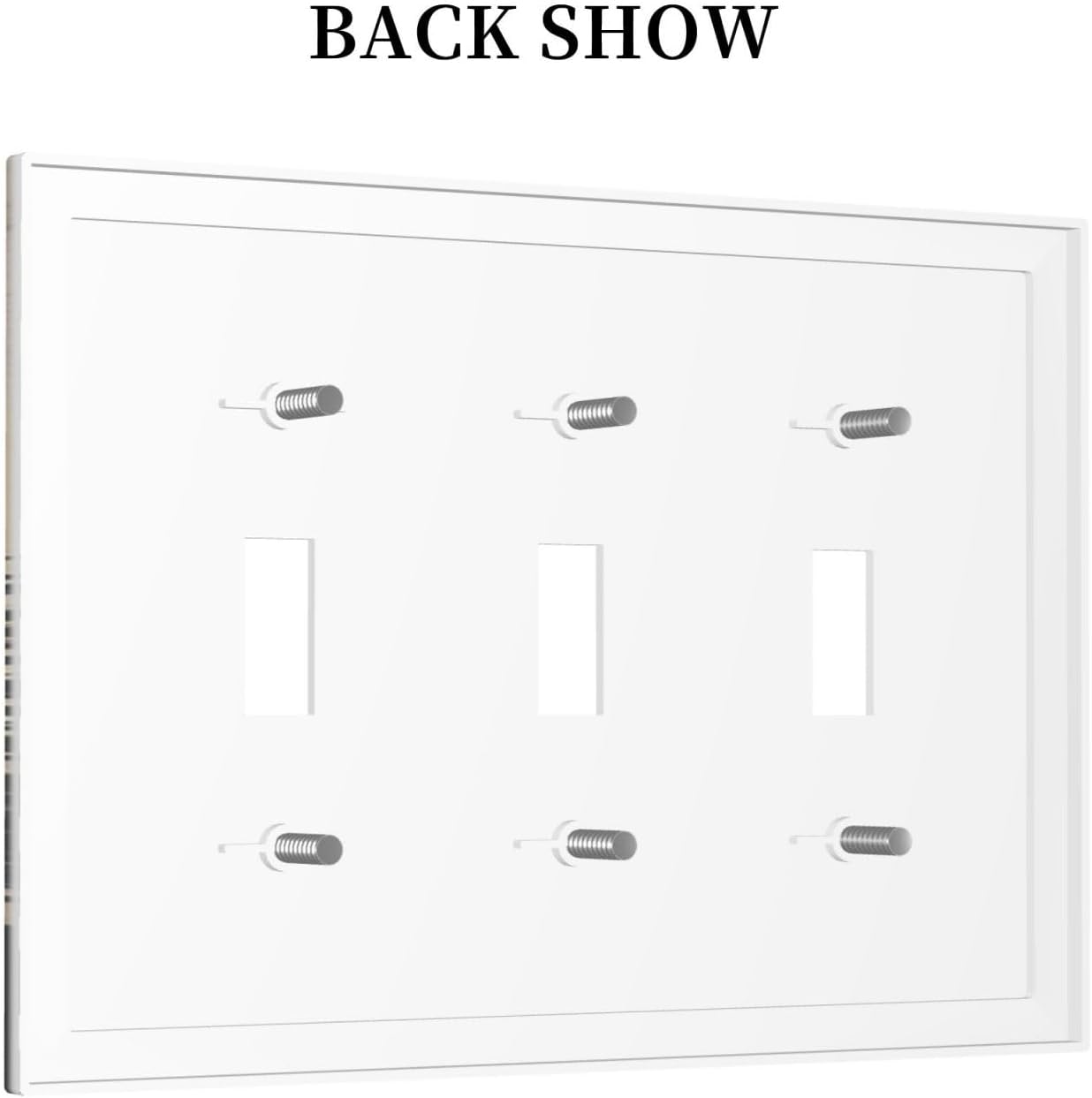 Decorative Switch Plates Wood Board Wildlife Cute Bear Deer Forest Rustic 3 Gang Wall Plate Triple Toggle Light Switch Cover Faceplate Electrical Wall Panels for Bathroom Farmhouse Decor