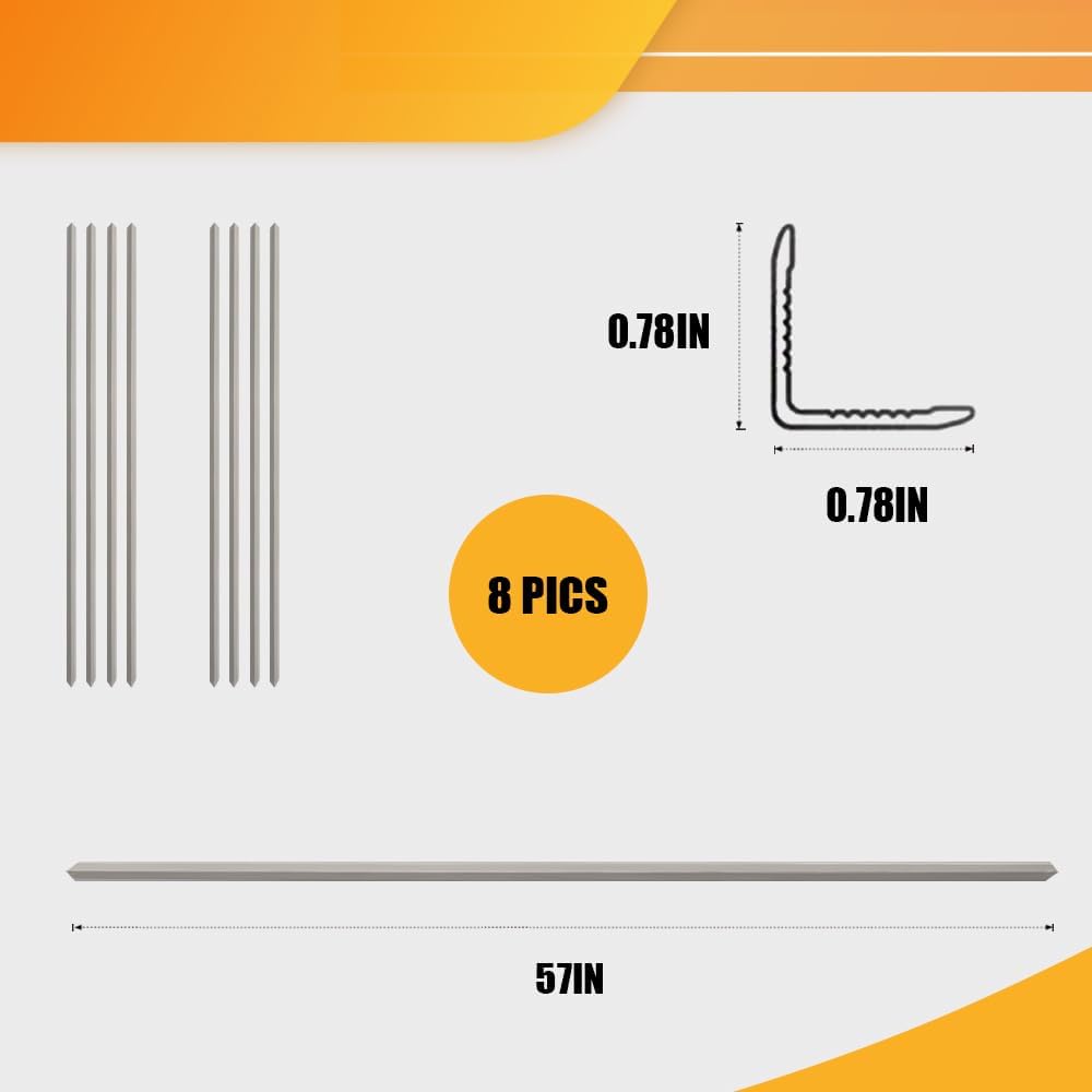 OUZUGIE 8-Pack 57 Inches, WPC Slat Wall Panel Trim,Corner Guard for High Grille (Gray Marble)