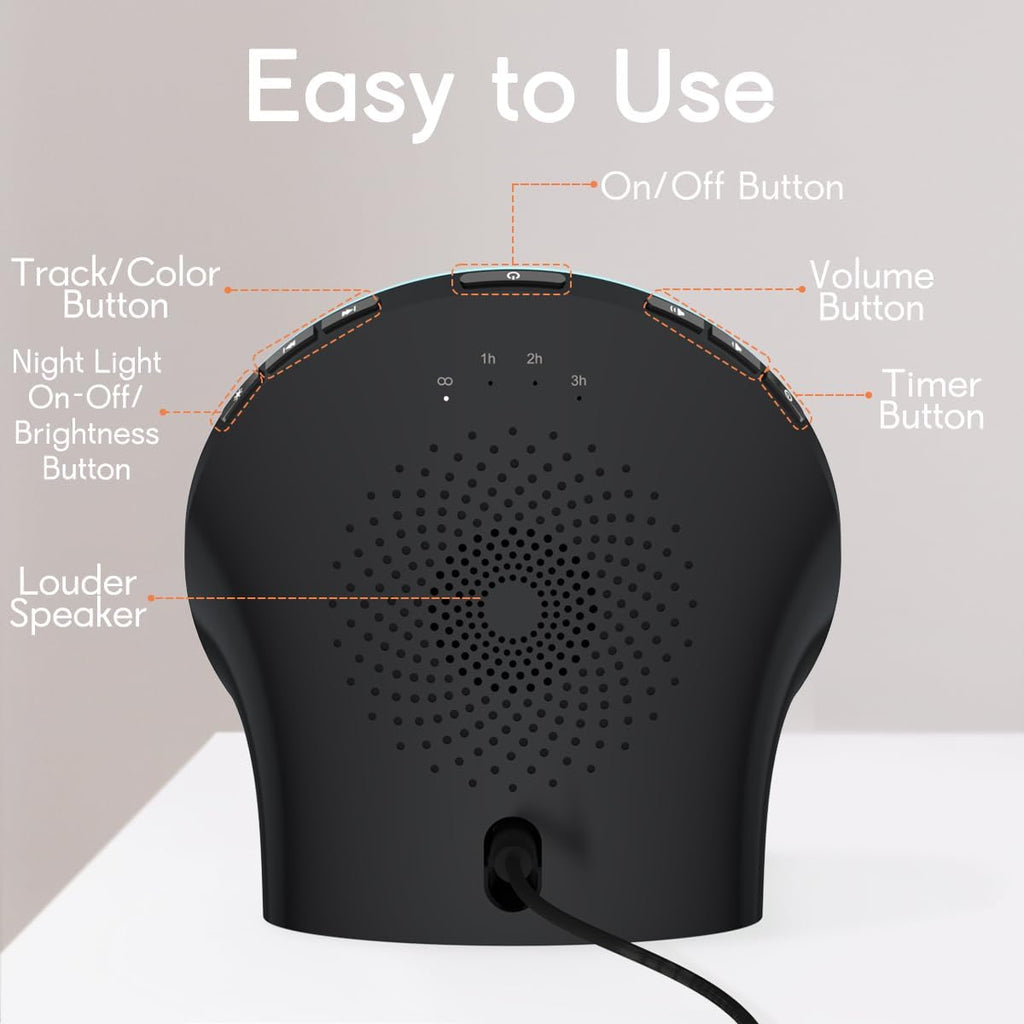 BrownNoise White Noise Machine with 30 Soothing Sounds 12 Colors Night Light and Sound Machine 36 Volume Levels 4 Timers and Memory Function 10 Adjustable Brightness Sleep Machine for Baby Adults Kids