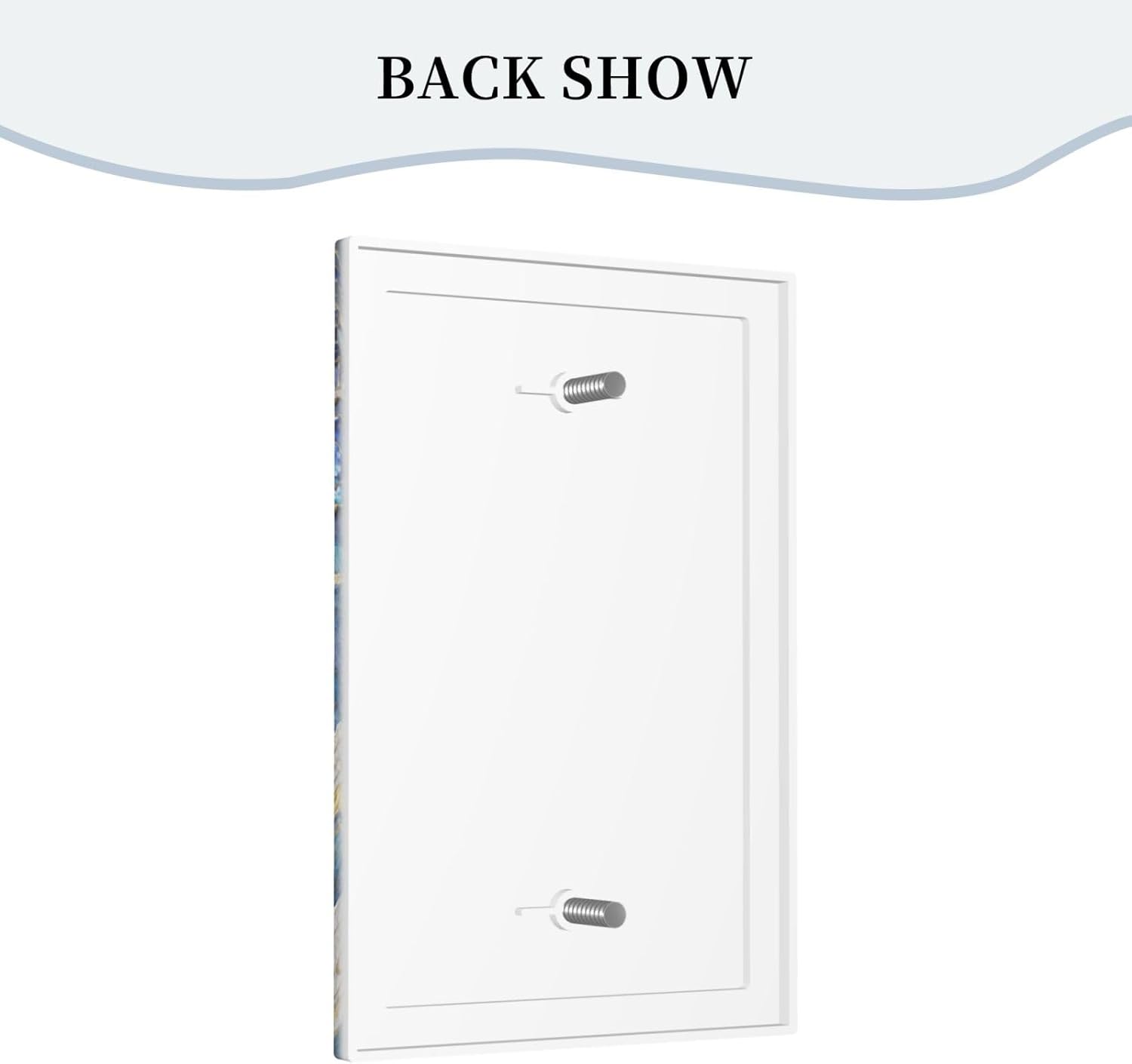 Decorative Light Switch Cover Plate Blue White Flower Gold Line Cloud 1 Gang No Device Single Blank Outlet Covers Wall Plates for Electrical Outlets Faceplate for Bedroom Home Decor