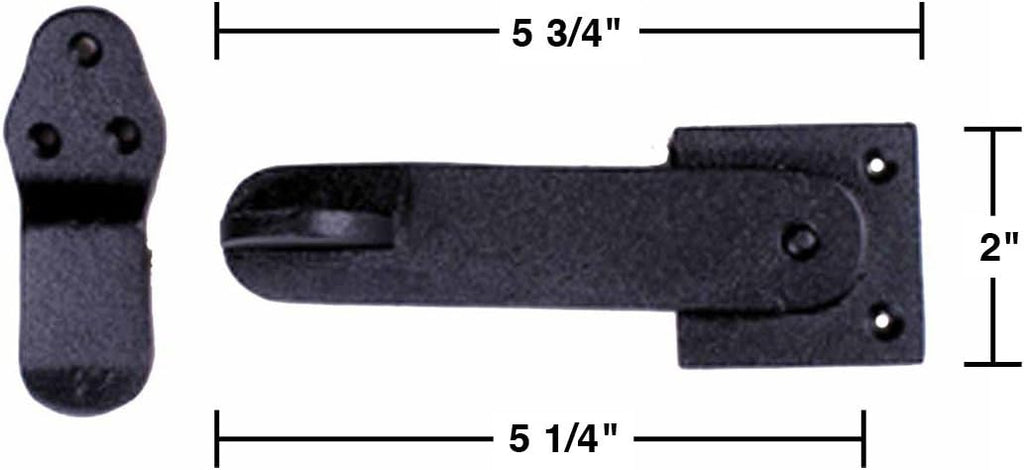 Renovators Supply Manufacturing Door Latch 5 3/4 in. Black Wrought Iron Gate Latch/Barn Door Latch Lock with Mounting Hardware Pack of 2