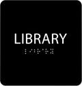 6" X6" Library Sign - ADA Compliant Tactile Graphics Grade 2 Braille Text Acrylic Wall Sign - Quiet zone, Information Convey, Group Study Room Door Signs for Office, School, Home