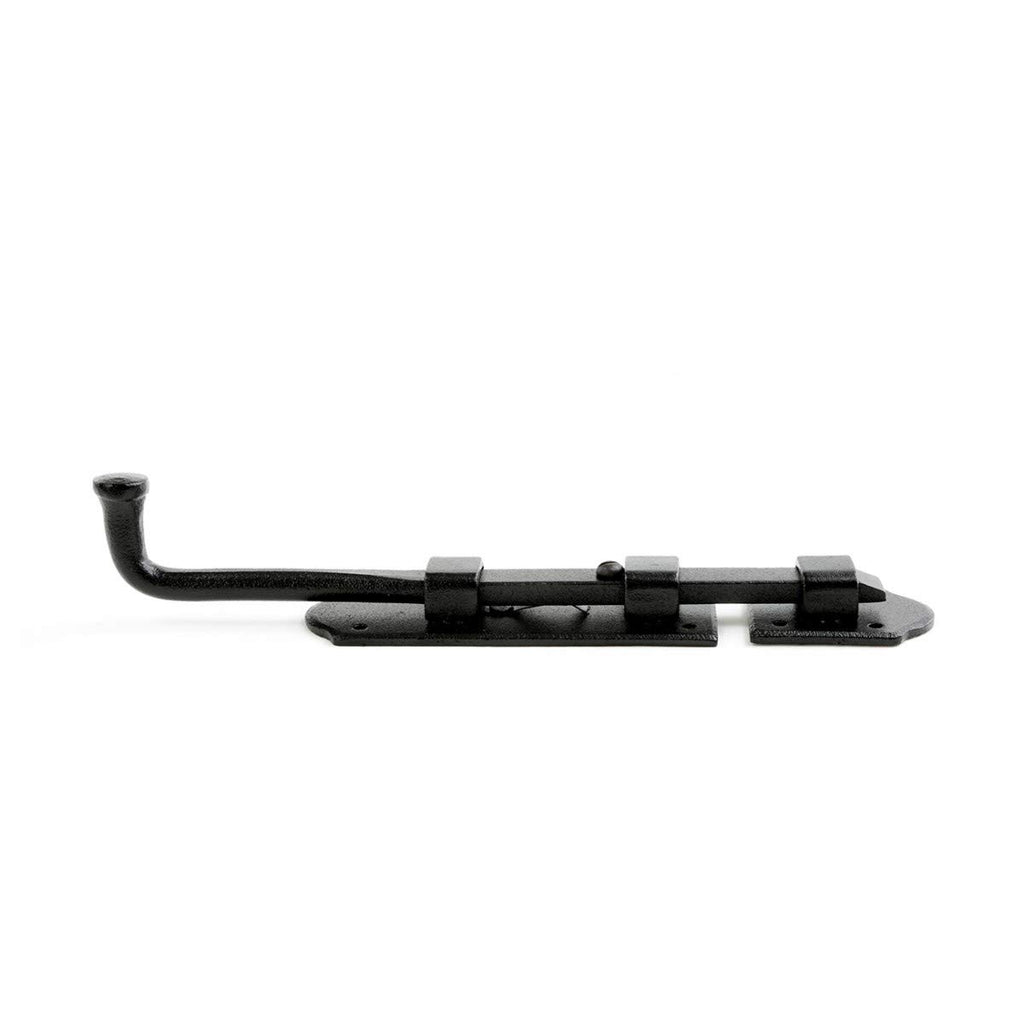 Renovators Supply Manufacturing Slide Bolt Latch 9 in. Black Iron Ball Tip Style Slide Bolt with Mounting Hardware
