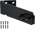 JQK Door Hasp Latch Lock, 5 Inch 304 Stainless Steel Safety Packlock Clasp Thickness 1.9 mm, Matte Black, DL130-PB