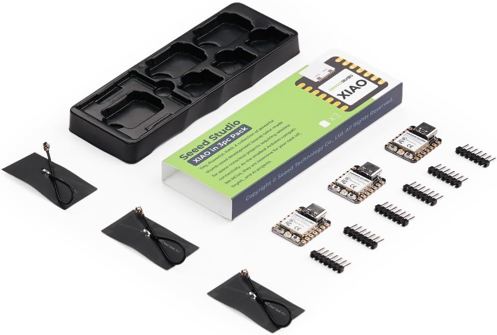 XIAO ESP32C3 3PCS Pack - RISC-V Tiny MCU Board with Wi-Fi and Bluetooth5.0, Battery Charge Supported, Power Efficiency and Rich Interface