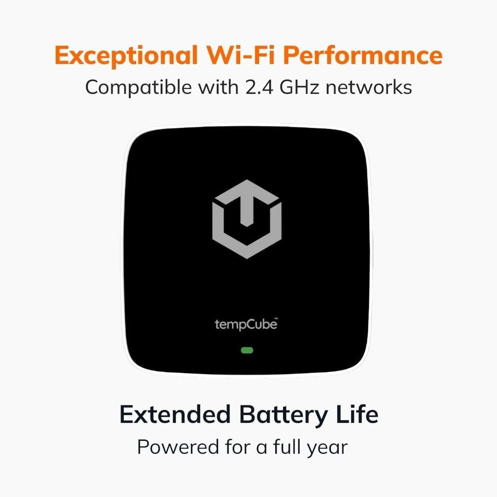 WiFi Temperature & Humidity Sensor | Connects 2.4 GHz – Real-Time 24/7 Monitoring | No Subscription | Data Logger | Unlimited Text/Email Alerts | Ideal for Freezer, Medical & Food Storage