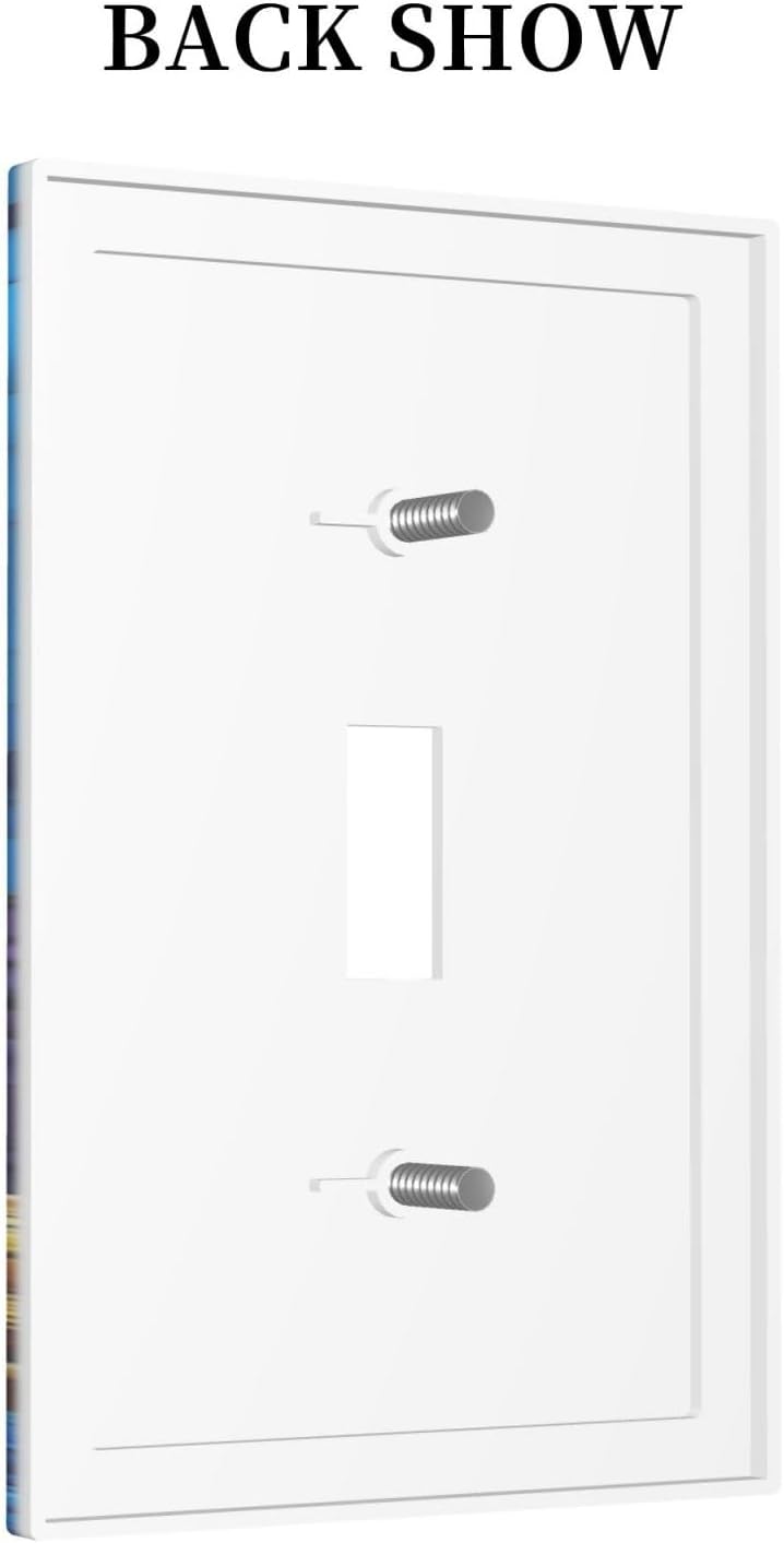 Decorative Light Switch Cover Nautical Sea Turtle Coral Jellyfish 1 Gang Single Toggle Device Electrical Faceplate Switchplates Decorator Outlet Wall Plate For Kids Room Nursery Decor