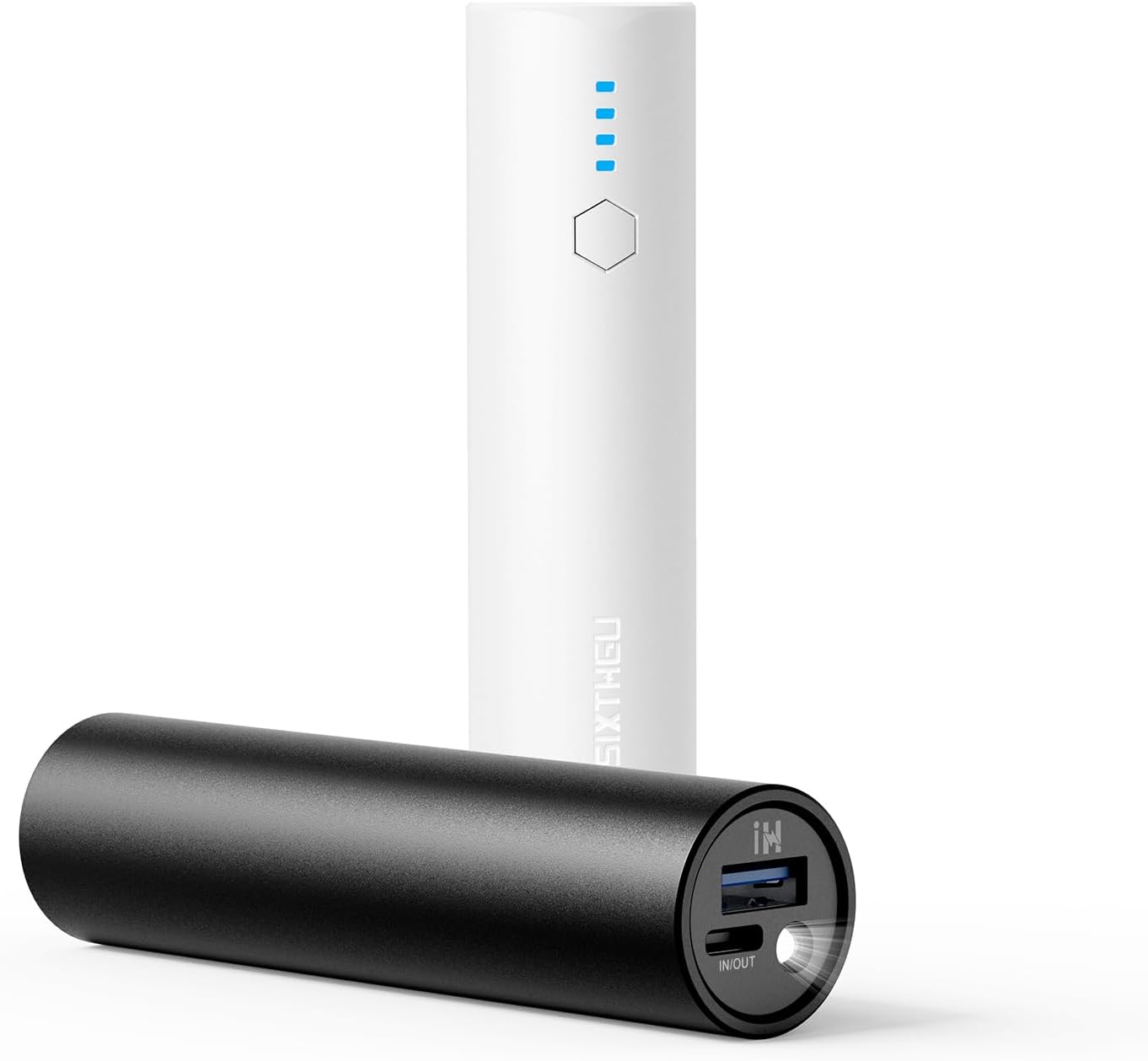 Portable Charger, 5000mAh Mini Power Bank, S03 2-Pack Pocket Size Fast Charging USB-C (in&Out) Compatible with iPhone Series, Android Phone and More,Purple