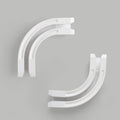 90° Curved Connectors for Ceiling Curtain Track/Wall Mounted Room Divider Curtains Tracks, White 2 PCS
