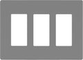 LIDER Matte Finish Decorator Switch Cover, Screwless Wall Plate, Mid-Size 3-Gang 4.88" x 6.77", Unbreakable Polycarbonate Thermoplastic, UL Listed, LSWP-33M-GY, Gray