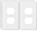 Decorator Wall Plate 1-Gang Duplex Electrical Outlet Cover Plates,Unbreakable Polycarbonate Thermoplastic, White (10-Pack, Single Duplex)