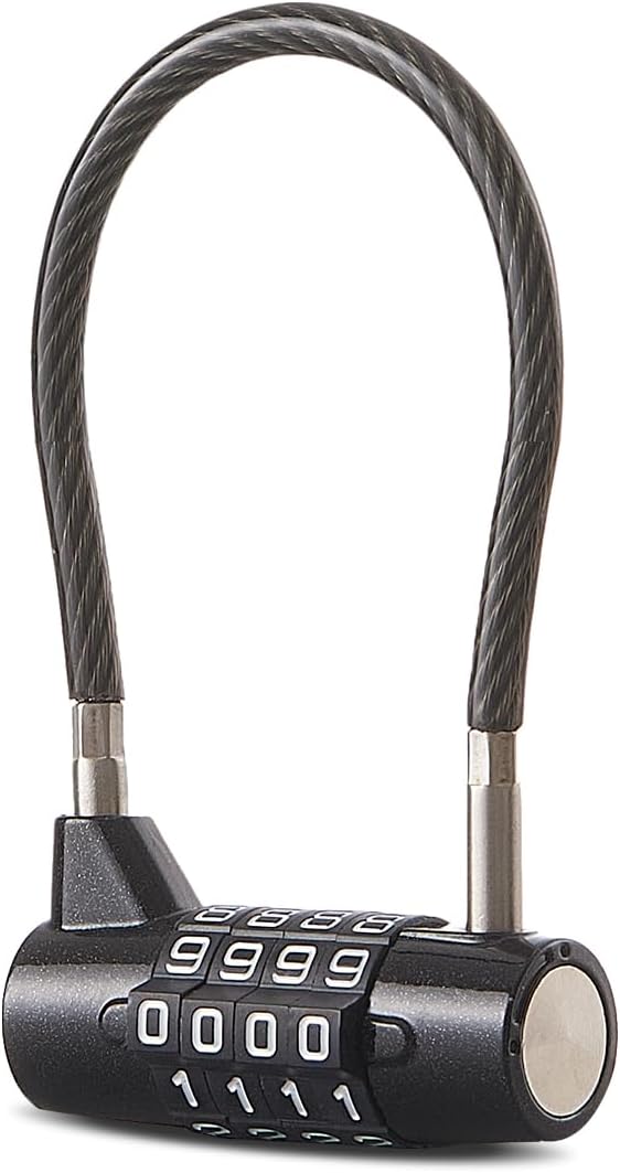 Combination Lock Cable Lock 4 Digits Cabinet Lock with3.5 Durable Cable Ideal for lockers, Gym, gate, Fence, Toolbox, case, hasp Storage and Outdoor (3.5")