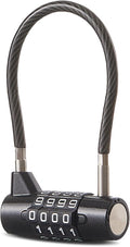 Combination Lock Cable Lock 4 Digits Cabinet Lock with3.5 Durable Cable Ideal for lockers, Gym, gate, Fence, Toolbox, case, hasp Storage and Outdoor (3.5")